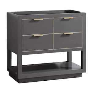 Allie 36 in. W x 21.5 in. D x 34 in. H Bath Vanity Cabinet Only in Twilight Gray with Gold Trim