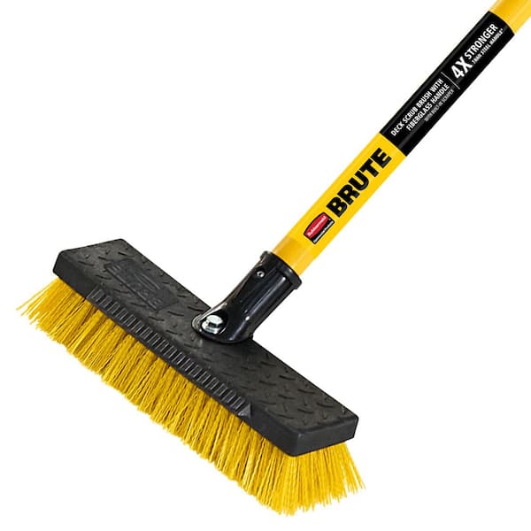 BRUTE Broom Deck Scrub Brush with Fiberglass Handle