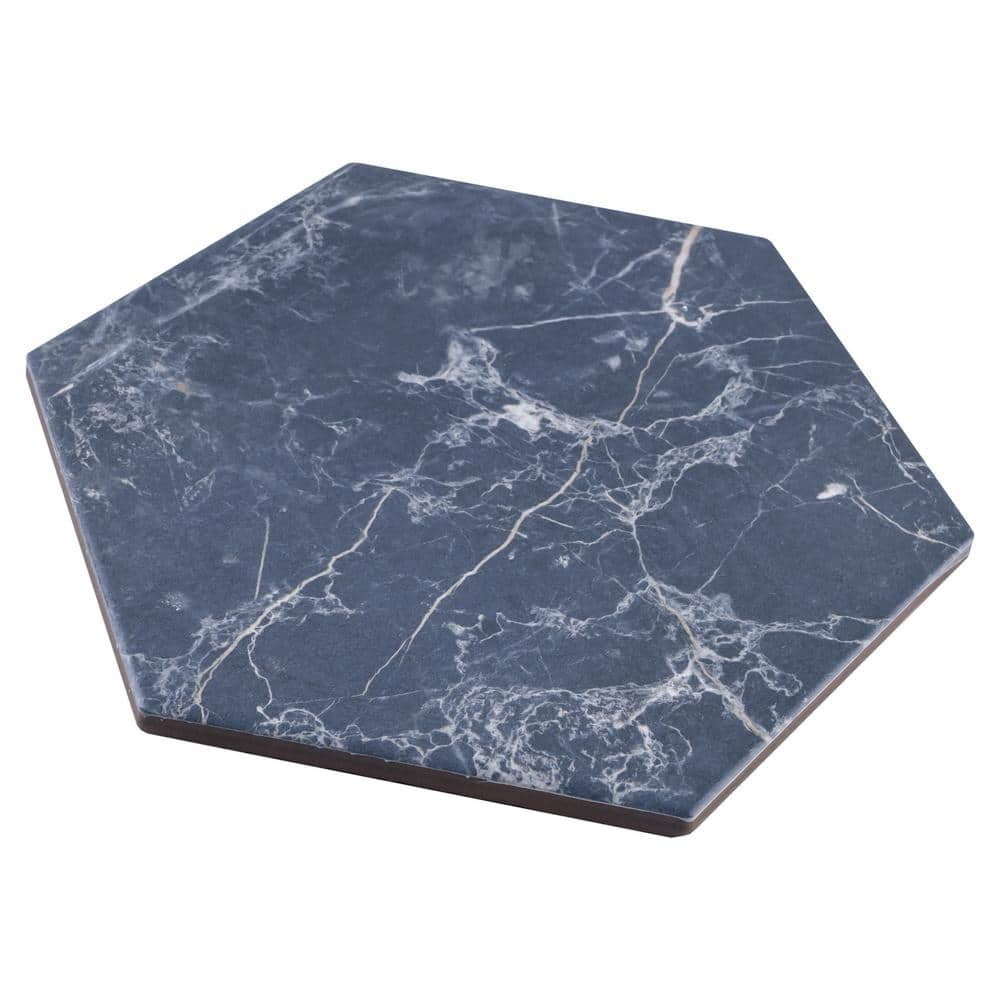 Elegance Blue Hexagon Matte Porcelain Wall and Floor Tile