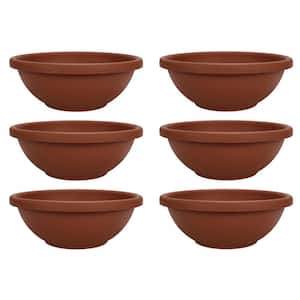 18 in. L x 18 in. W x 8 in. H Resin Garden Bowl Planter Pot, Terra Cotta (6-Pack)