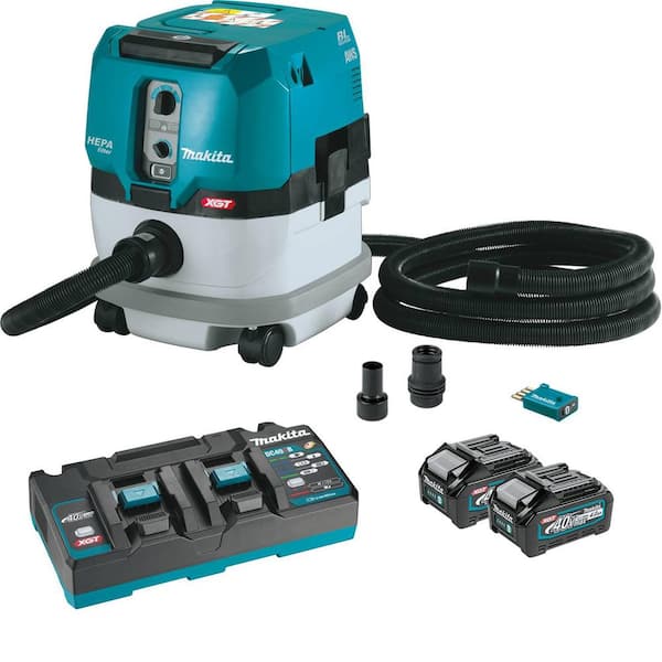 Wacht even hebzuchtig offset Makita 40V max XGT Brushless Cordless 2.1 Gallon HEPA Filter Dry Dust  Extractor Kit, with AWS (4.0Ah) GCV02PMU - The Home Depot