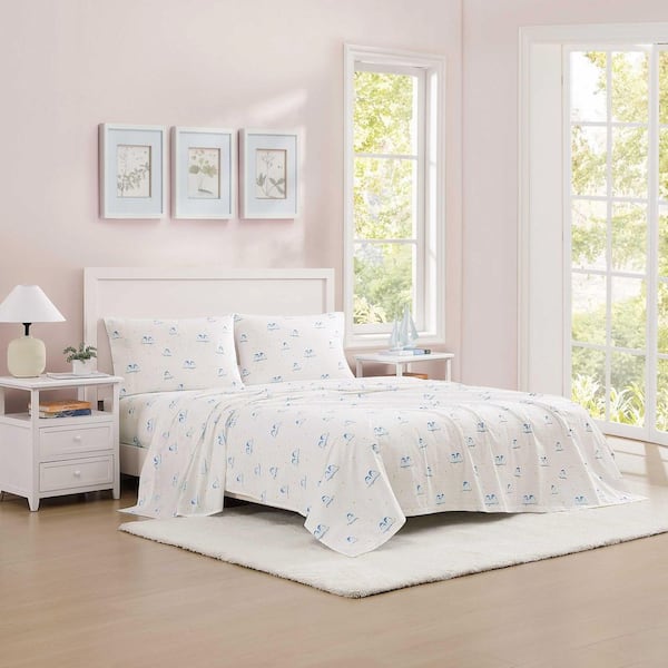 Poppy & Fritz Oxford Stripe 4-Piece Pink Cotton Queen Sheet