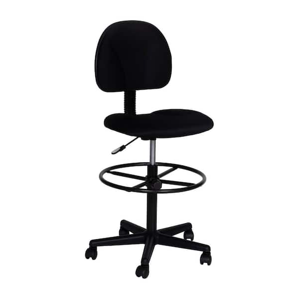 Carnegy Avenue 47.75 in. Black Backless Plastic 47.75 in. Bar Stool with Fabric Seat