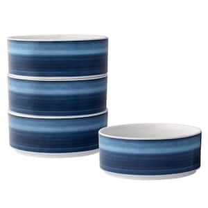 ColorStax Ombre Indigo 6 in., 20 fl. oz. Blue Porcelain Cereal Bowls (Set of 4)