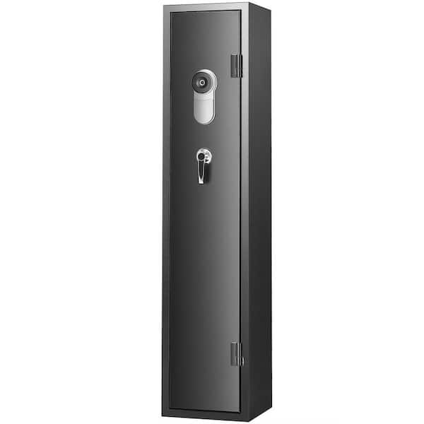 5-Rifles Gun Safe, Rifle Safe with Fingerprint Lock, Gun Storage Cabinet for Shotguns with Removable Shelf, Pistol Rack