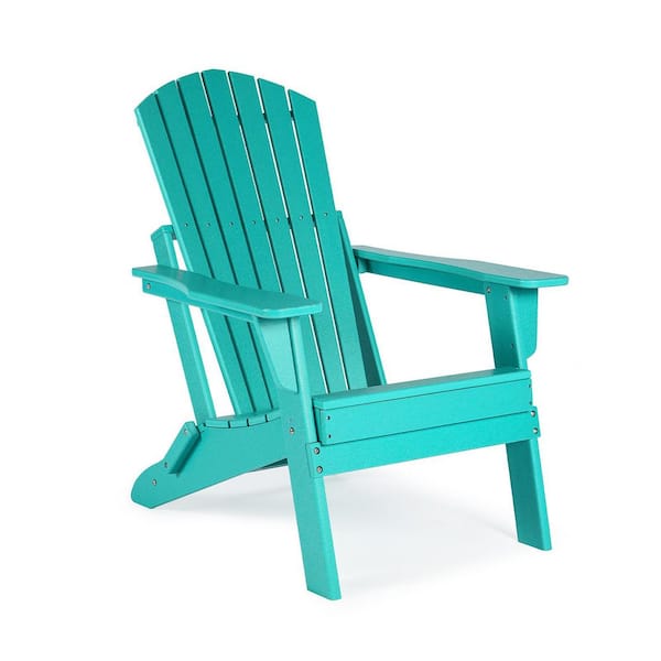 Aoodor Lake Blue Rakesh Plastic Folding Adirondack Chair (Set of 1)