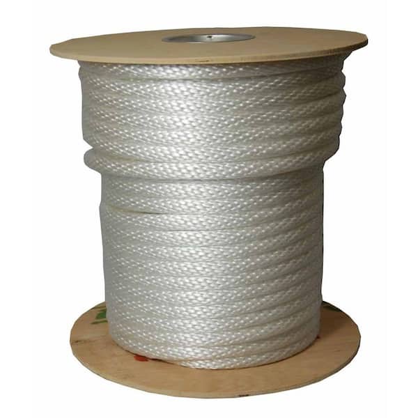 T.W. Evans Cordage 5/8 in. x 200 ft. Solid Braid Multi-Filament Polypropylene Derby Rope in White