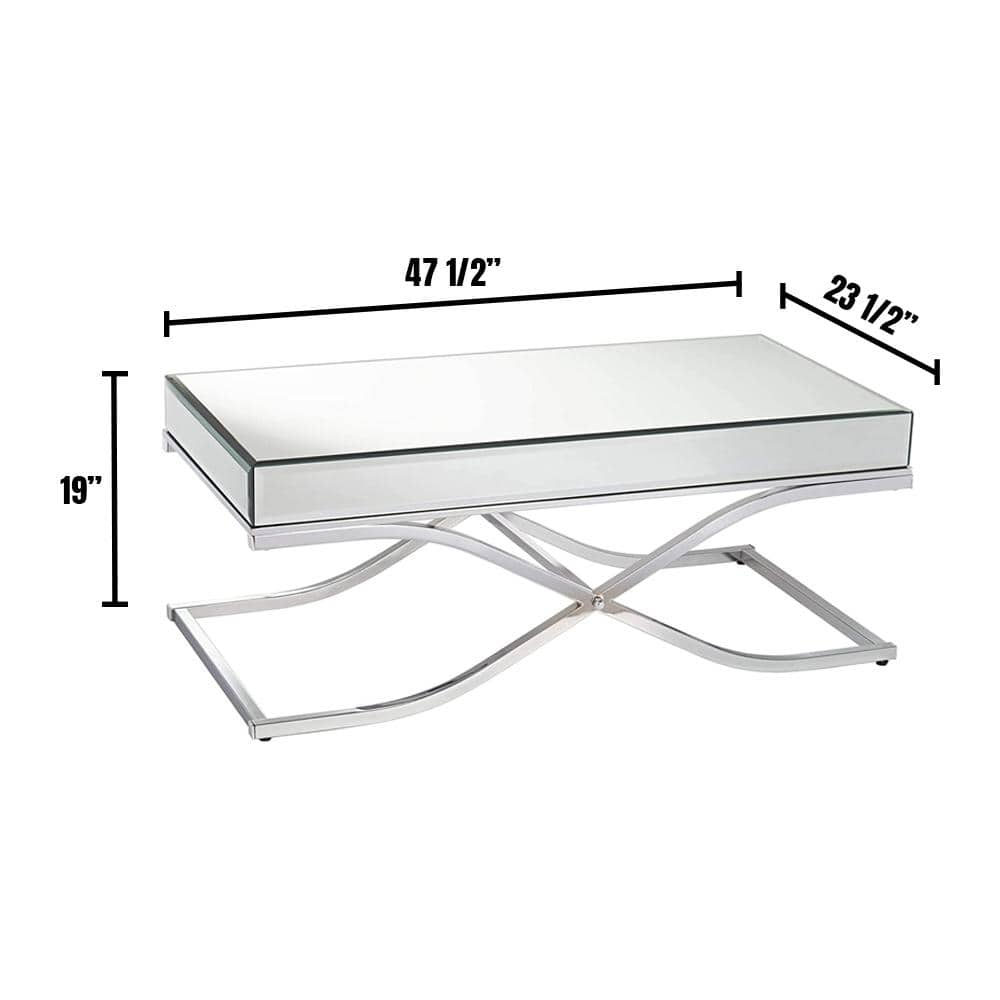 Sundance 48 in. Chrome Large Rectangle Metal Coffee Table price history on PriceWatchPro