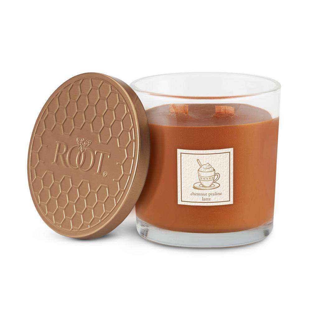 ROOT CANDLES Chestnut Praline Latte Scented Jar Candle 12 oz. in Autumn