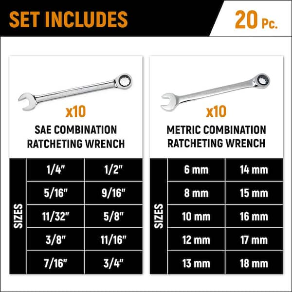 GEARWRENCH 72-Tooth 12 Point SAE/Metric Combination Ratcheting