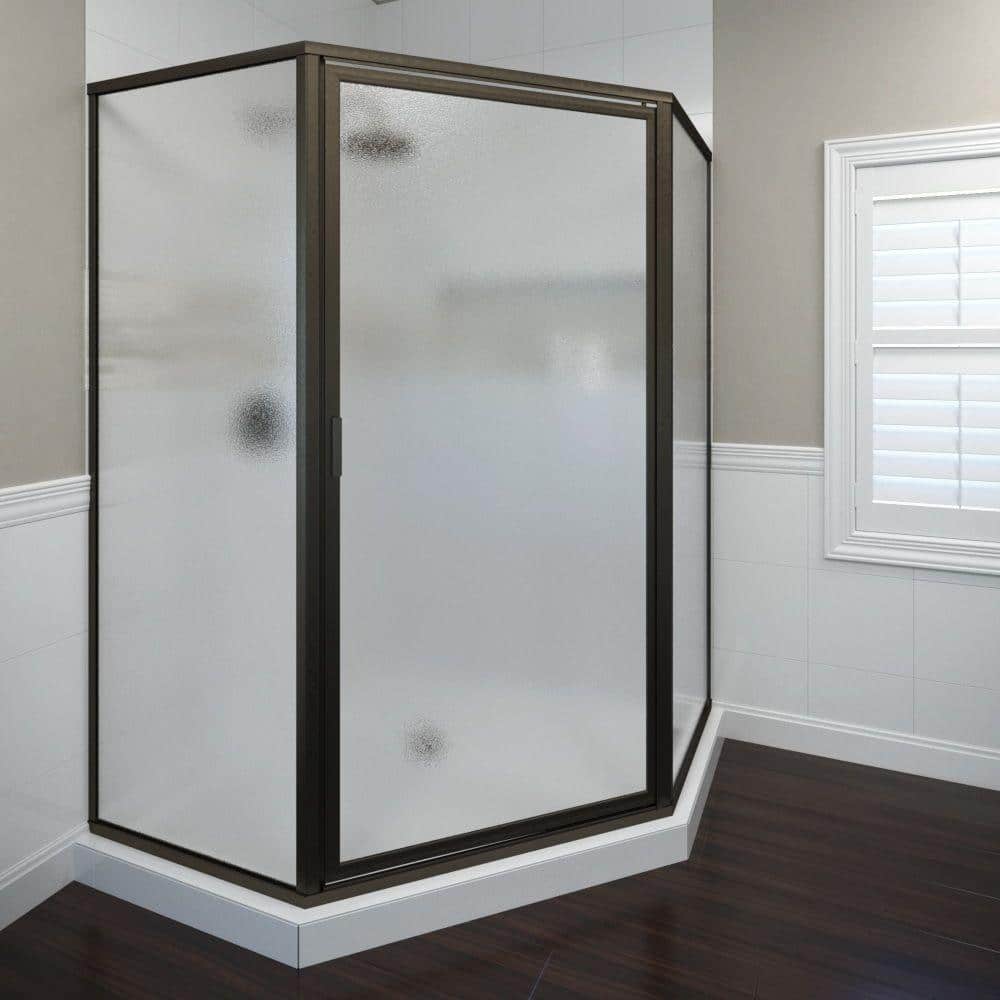 Deluxe Oil Rubbed Bronze Neo-Angle Framed Shower Enclosure