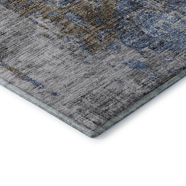 Mayfield Premium Machine Washable Abstract AMF1144 Blue 9 ft. x 12 ft. Area Rug
