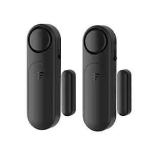 Door Alarms When Opened 120dB for Kids Safety/Home Security, Window/Door Open Sensor, Sliding Front in Black (2-Pack)