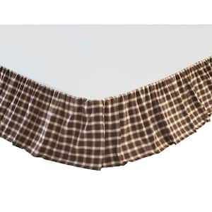 Rory 16" Rustic Brown Cream Plaid Twin Bed Skirt