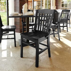 Hercules School House Back Black Wood Restaurant Side Chair