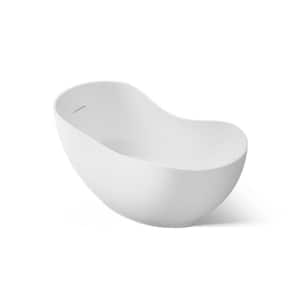 KOHLER Veil 66 in. Resin Flatbottom Freestanding Bathtub in White