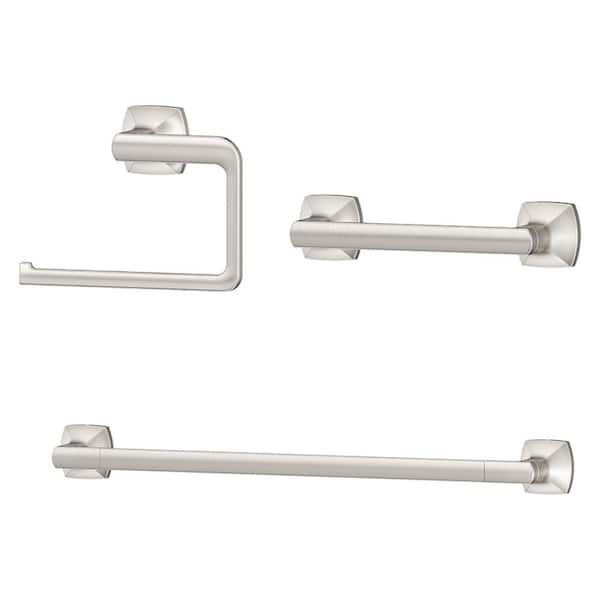 Vaneri 3-Piece Bath Hardware Set with Mounting Hardware in Satin Nickel