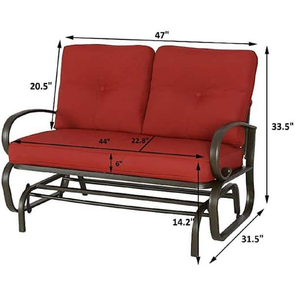 Outdoor loveseat glider outlet replacement cushions