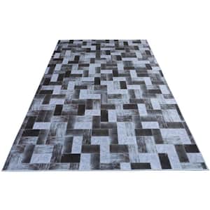 Faux Cowhide Digital Printed Multicolor Patchwork Off the Blocks 6 ft. x 9 ft. Indoor Area Rug Cotton Canvas Backing