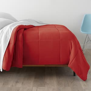 Twin Super Soft Tripple Brushed Microfiber Comforter In Brick Red