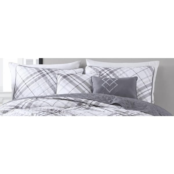 Unbranded Khalvin 4-Piece Grey Twin Polyester Quilt Set