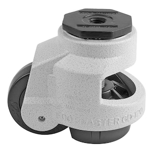 GD Series 3 in. Nylon Swivel Iconic Ivory M16 Stem Mounted Leveling Caster with 2200 lb. Load Rating