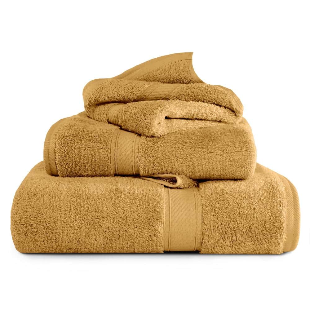 Madeline 3-Piece Gold Solid Egyptian Cotton Towel Set price history on PriceWatchPro