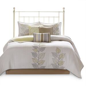 Jocelyn 6-Piece Yellow Full/Queen Reversible Coverlet Set