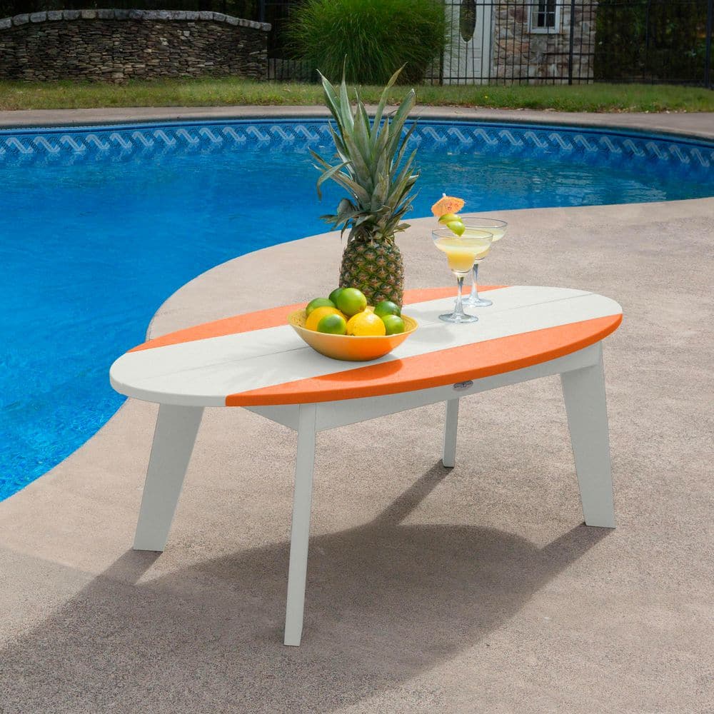 Shoreline White/Citrus Orange Surfboard Coffee Table price history on PriceWatchPro