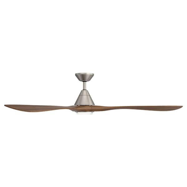 Carve 72 in. Smart Indoor/Outdoor Antique Nickel/Distressed Koa Downrod Mount Standard Ceiling Fan 4CCT Integrated LED