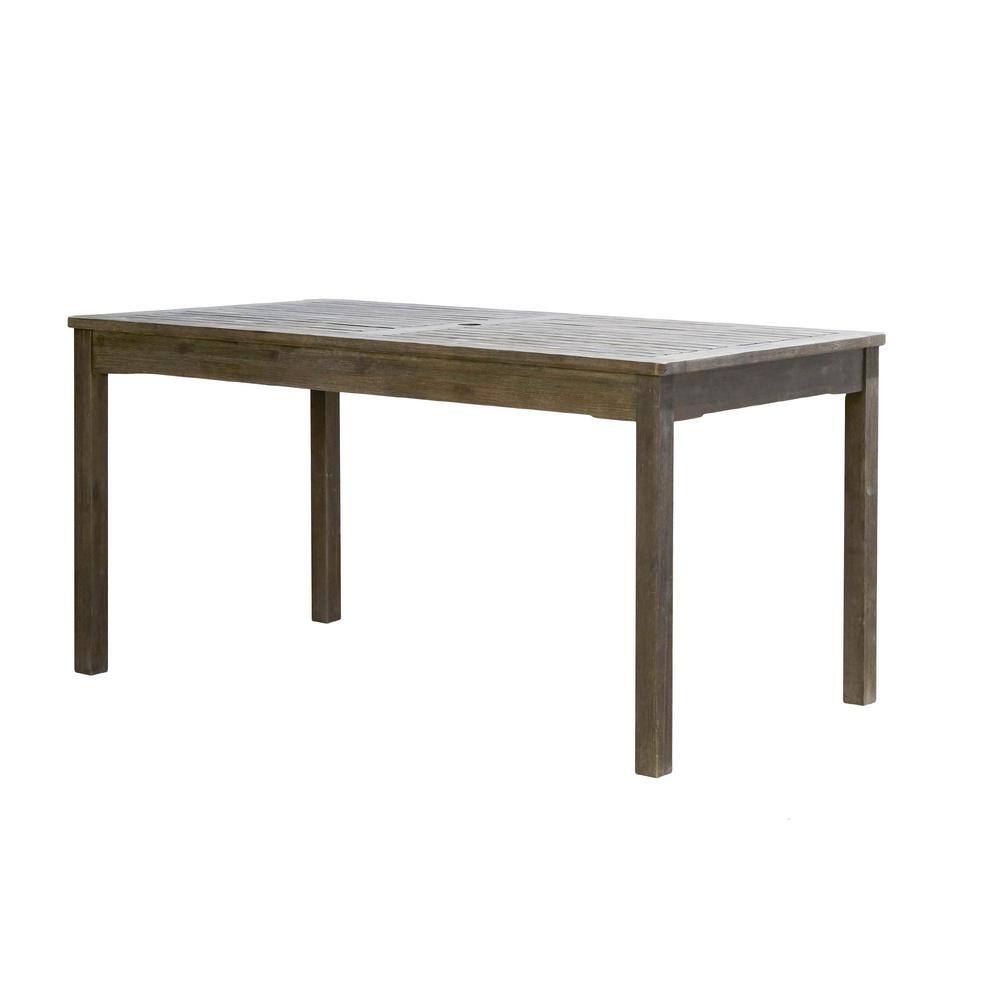 Grey-washed Rectangular Farmhouse Wood Outdoor Dining Table price history on PriceWatchPro