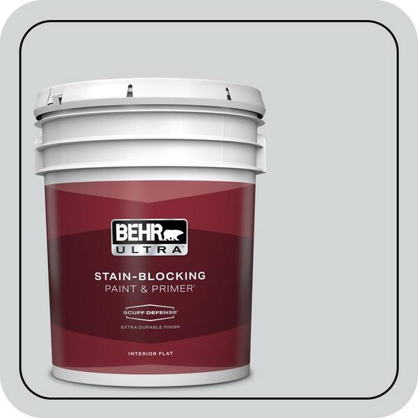 BEHR ULTRA 5 gal. #750E-2 Twilight Gray Extra Durable Flat Interior Paint & Primer