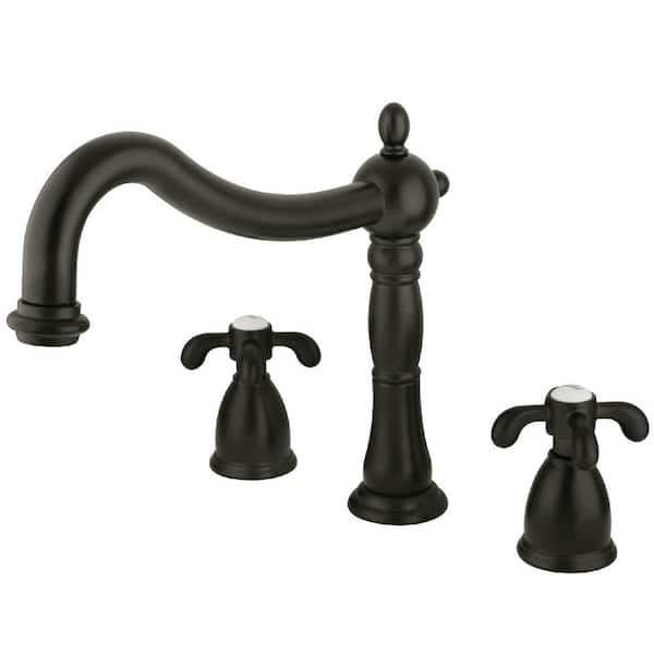 Kingston Brass French Country 2-Handle Roman Tub Faucet in Oil Rubbed Bronze (Valve Included)