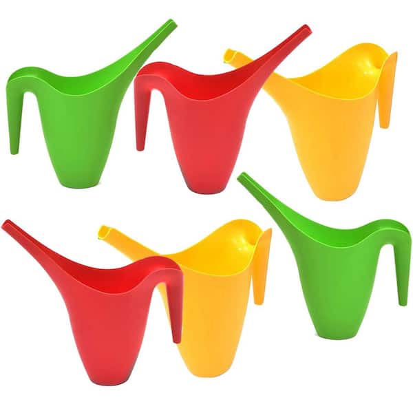 Ashman Online Watering Can, Indoor and Outdoor Use, Red, Green, Yellow, 2 l Capacity, (Set of 6)