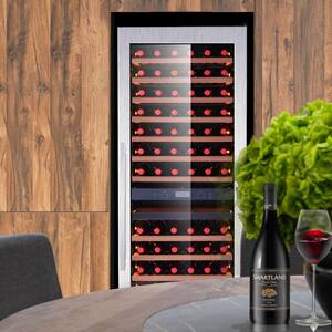 Dual Zone 24 in. Built-In 154-Bottle Wine and 450-Cans Cooler in Stainless Steel