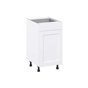 Mancos Bright White Shaker Assembled Base Kitchen Cabinet with a Drawer (18 in. W x 34.5 in. H x 24 in. D)
