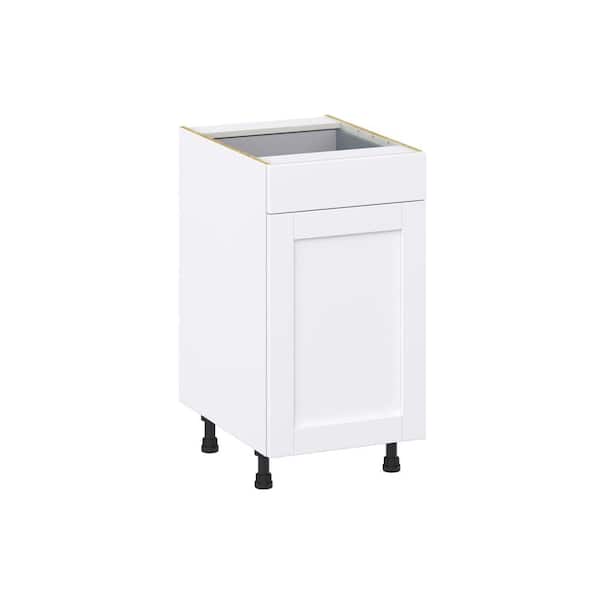 J COLLECTION Milton 18 in. W x 24 in. D x 34.5 in. H Assembled Shaker Base Kitchen Cabinet in Bright White with Drawers