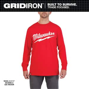 Milwaukee Men's 3X-Large Red Heavy-Duty Long-Sleeve T-Shirt 608R