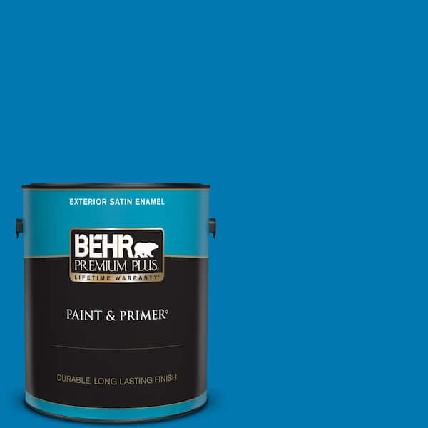 BEHR PREMIUM PLUS 1 gal. #S-G-540 Song Bird Satin Enamel Exterior Paint & Primer