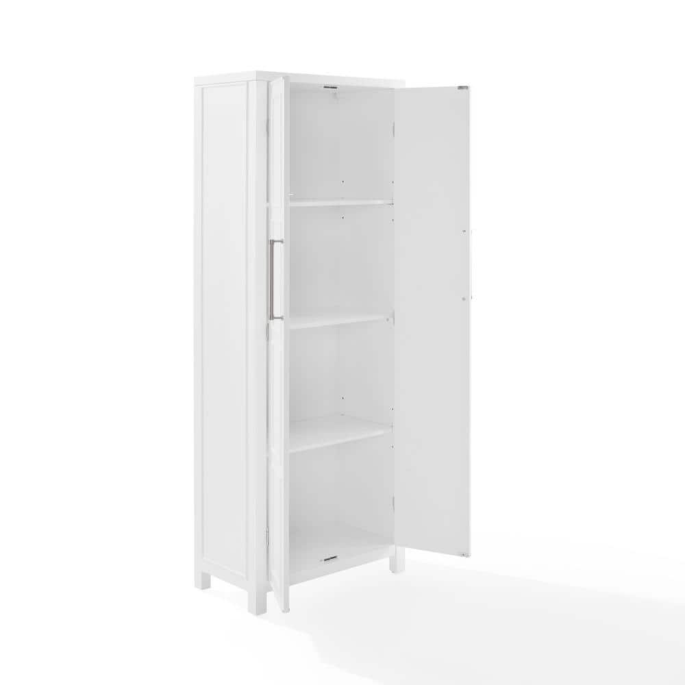White Birch Coastal Storage Cabinet with Adjustable Shelves
