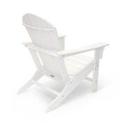 Vail 48 in. Two-Toned White Round Top Fire Pit, 5-Piece Plastic Patio Conversation Set with White Hampton Chairs