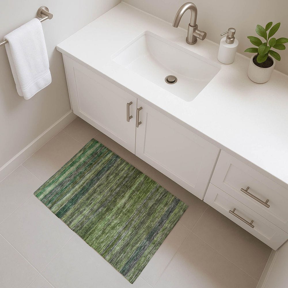 Mayfield Premium Machine Washable Abstract AMF1639 Aloe 2 ft. x 3 ft. Area Rug price history on PriceWatchPro