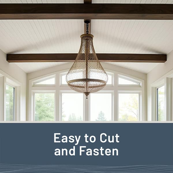 1 in. x 6 in. x 8 ft. Timeless Farmhouse White Smooth Painted Edge & Center Bead Accent Wood Pine Board (6-Pack)