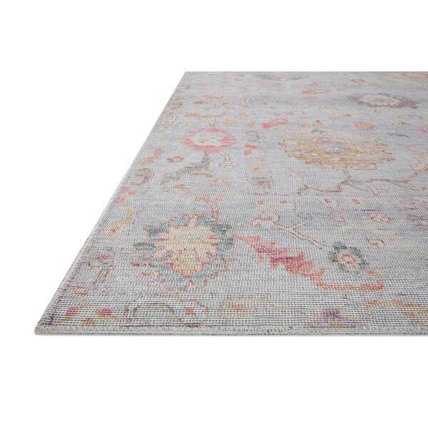 Elysium Silver/Multi 18 in. x 18 in. Sample Printed Vintage Botanical Area Rug