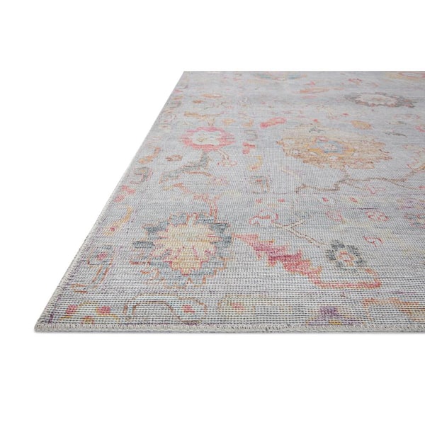 Elysium Silver/Multi 9 ft. 6 in. x 9 ft. 6 in. Round Printed Vintage Botanical Area Rug