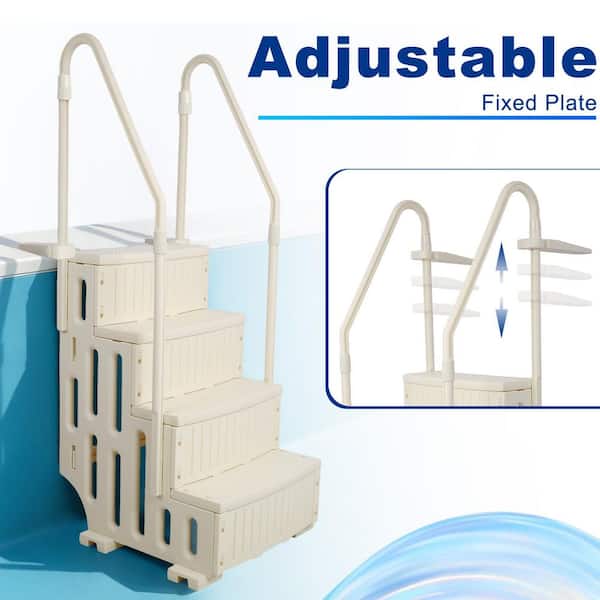 maocao hoom 6.5 ft. Pool Ladder Heavy-Duty 4 Safety Step for Above