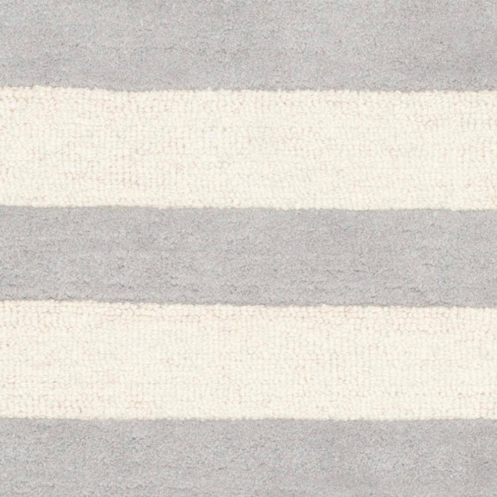 Gray and Ivory Striped Hand-Tufted Wool 6' x 9' Area Rug