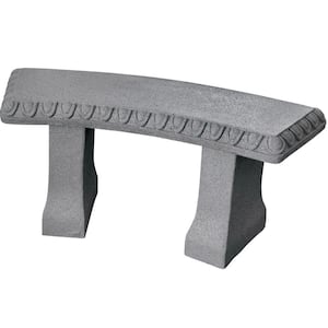 16 in. H x 12 in. W x 34 in. L Granite Resin Garden Bench Statue