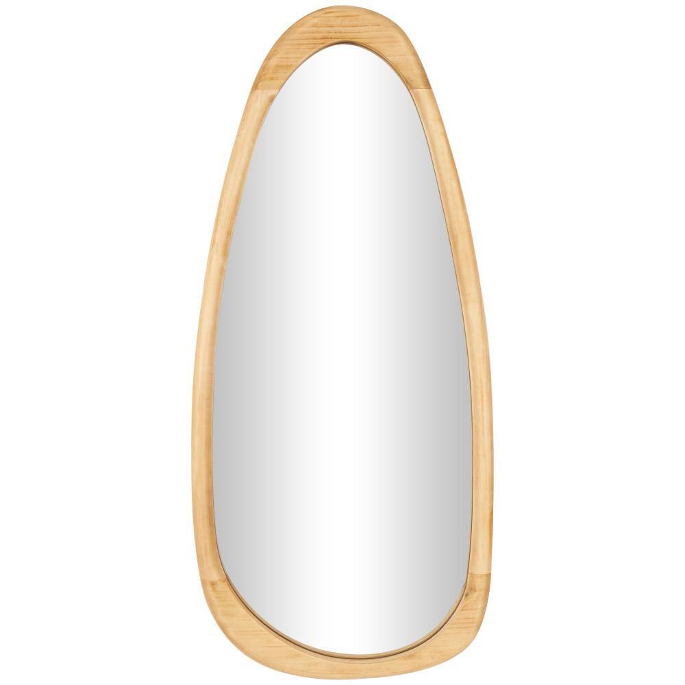 Litton Lane In X In Oval Asymmetrical Framed Brown Wall Mirror