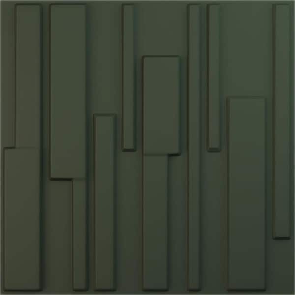 19 5/8 in. x 19 5/8 in. Wigan EnduraWall Decorative 3D Wall Panel, Satin Hunt Club Green (Covers 2.67 Sq. Ft.)